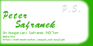 peter safranek business card